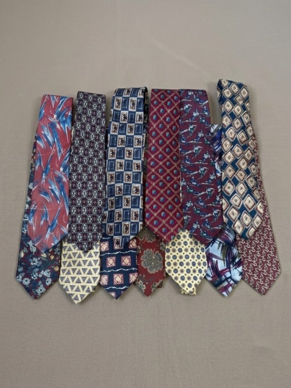 (Lot of 13) Lands' End 100% Silk Tie Neckties Multiple Colors / Styles Poetcore